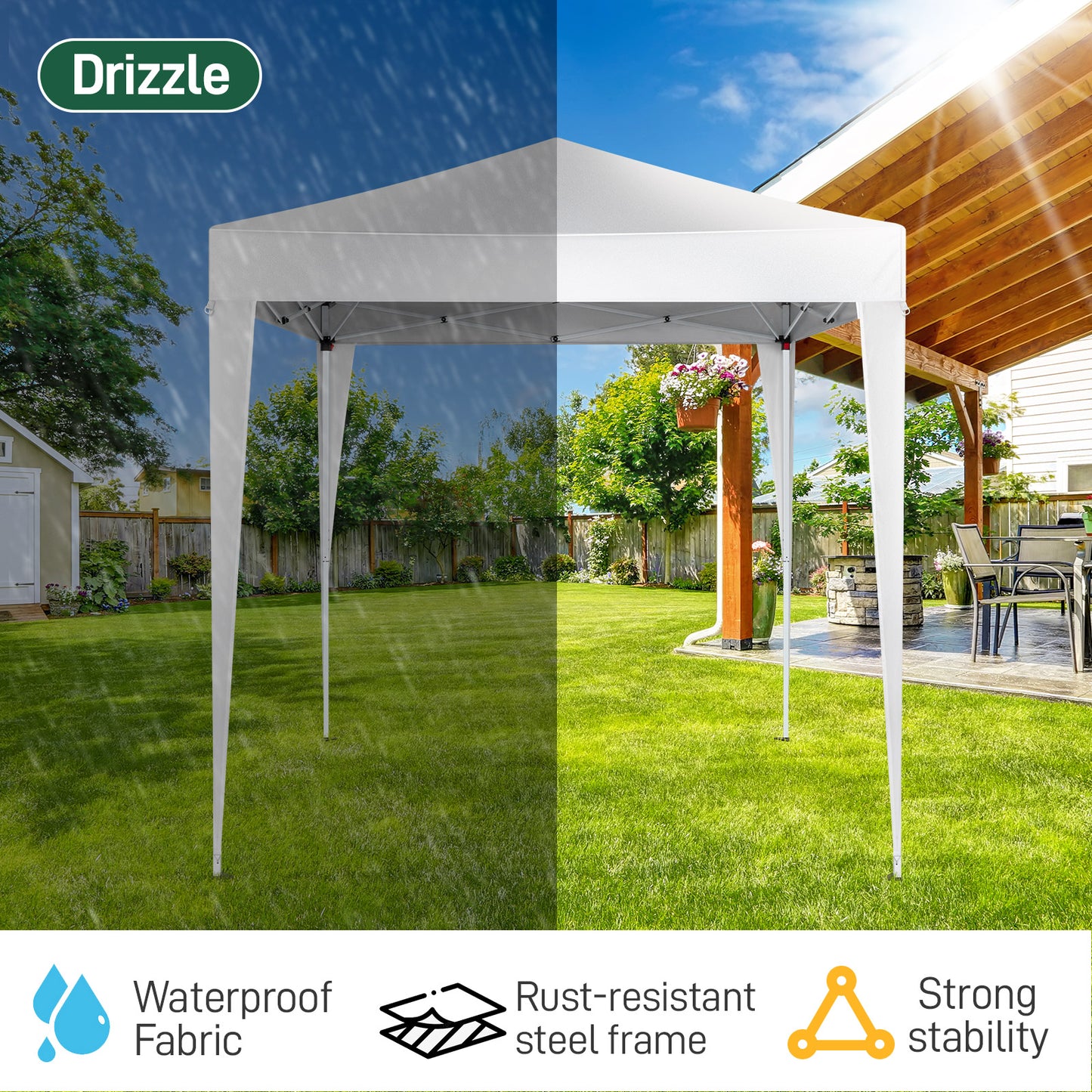 6.5x6.5ft Portable Outdoor Canopy Tent - White
