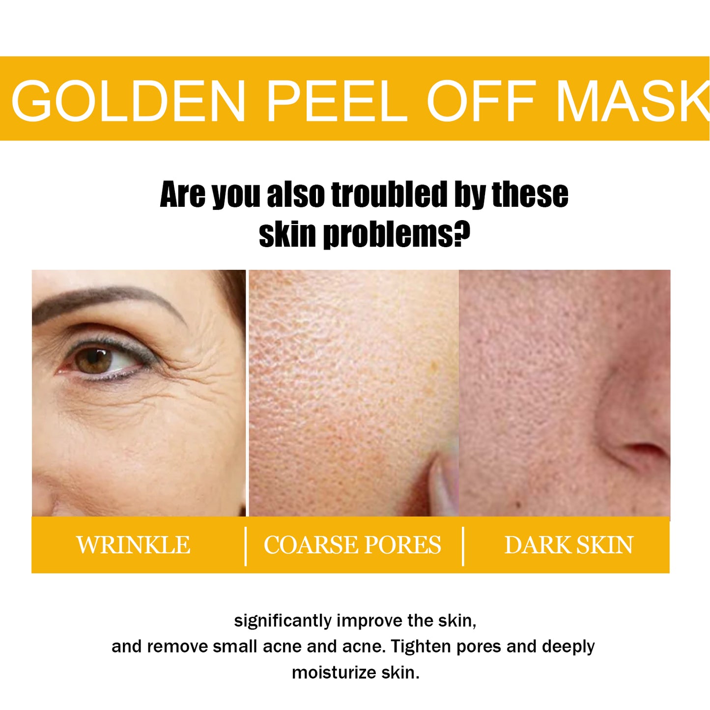 Gold Peel-Off Face Mask - Deep Cleansing & Pore Tightening Exfoliator