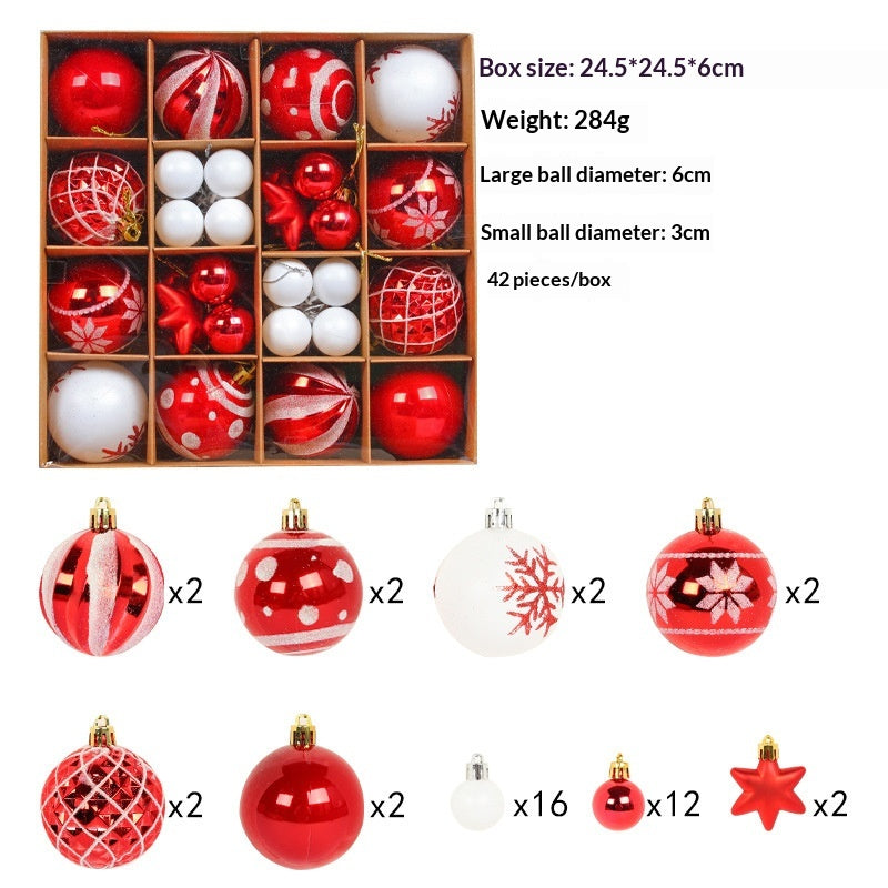 Christmas Tree Hanging Ornaments Set - Assorted Holiday Ball Decorations