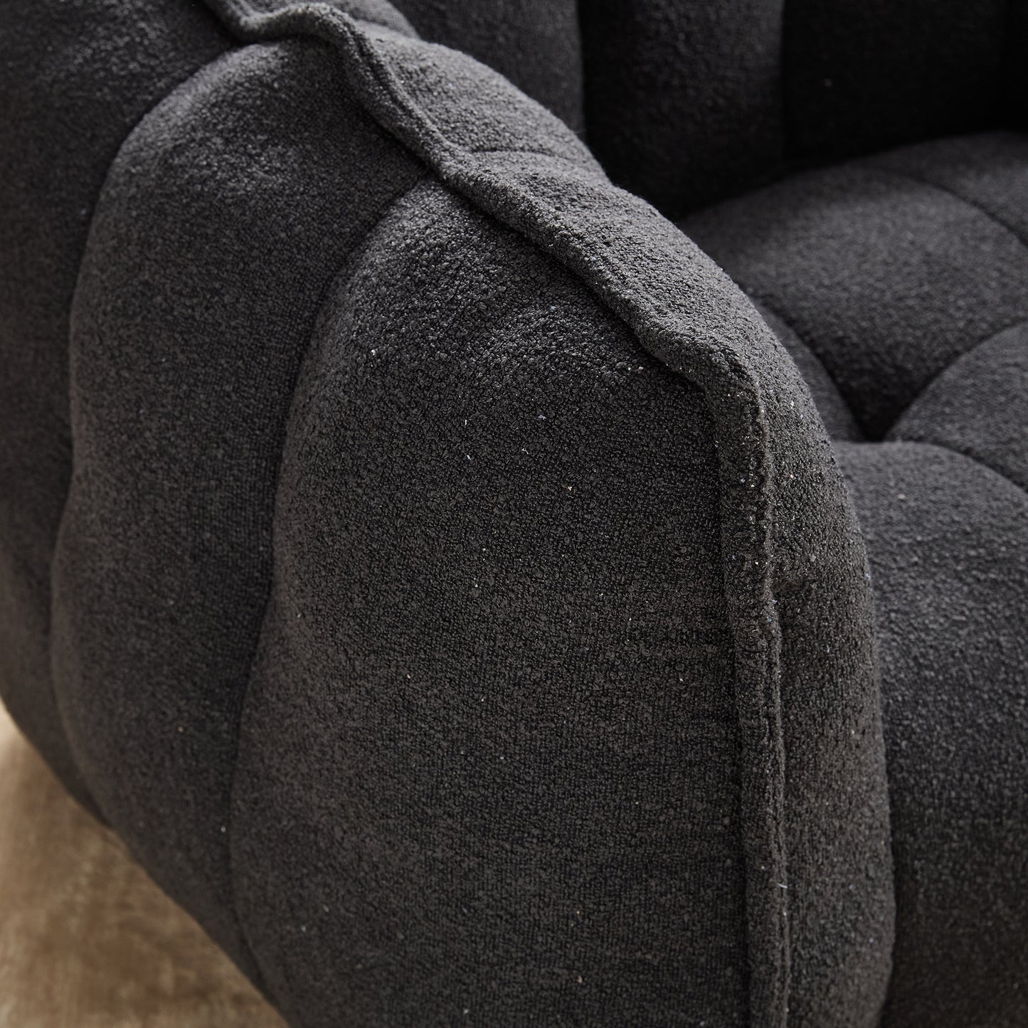 Soft Black Bean Bag Chair with High Resilient Foam for Adults