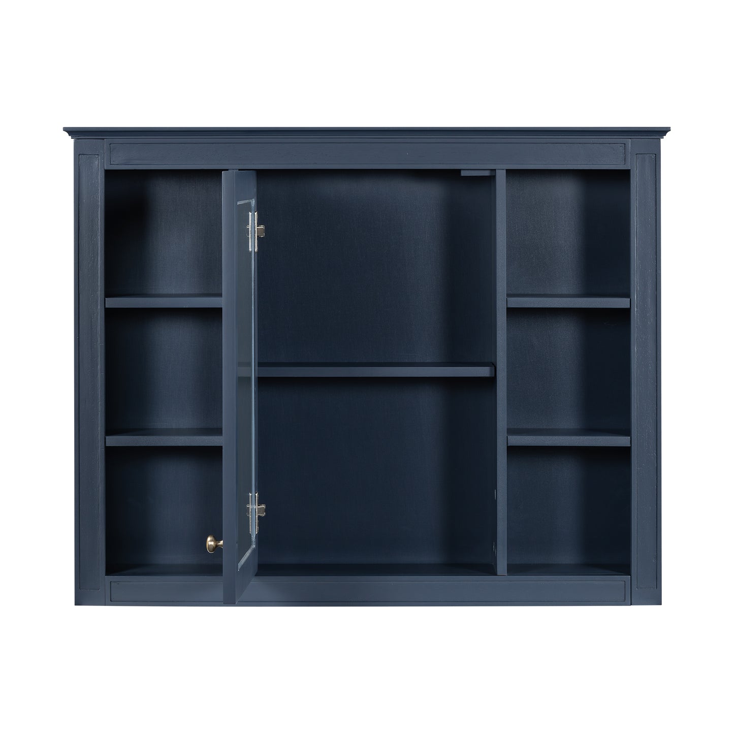 35'' x 28'' Wall Mounted Bathroom Storage Cabinet with Mirror - Blue