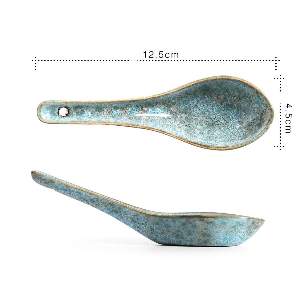 Ceramic Long Handle Spoon Kitchen Utensil Household Cooking Tool