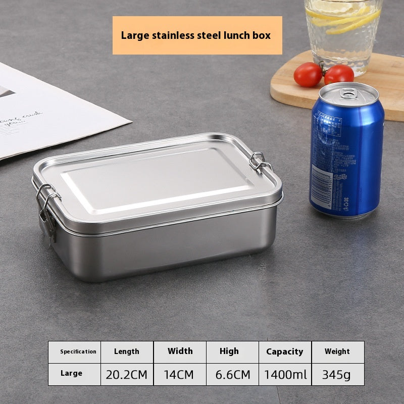 304 Stainless Steel Lunch Box Food Grade with Lid and Partition Options