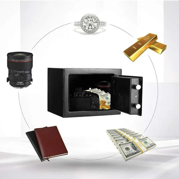 Fireproof Safe Box with Digital Lock, Wall Mountable Security Safe for Documents & Money