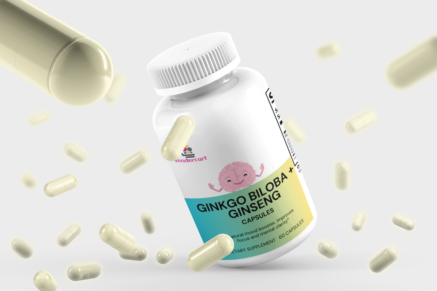 Ginkgo Biloba and Ginseng Supplement - 60 Capsules for Cognitive Support
