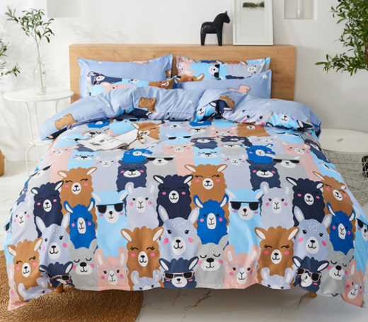 Aloe Cotton Bedding Sheets Set - Four-Piece Bed Linen for Home
