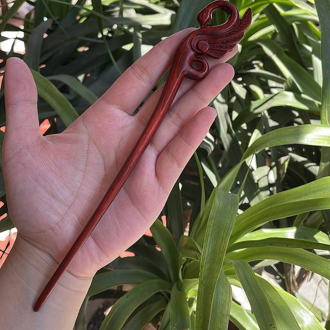 Ebony Antique Carved Hairpin