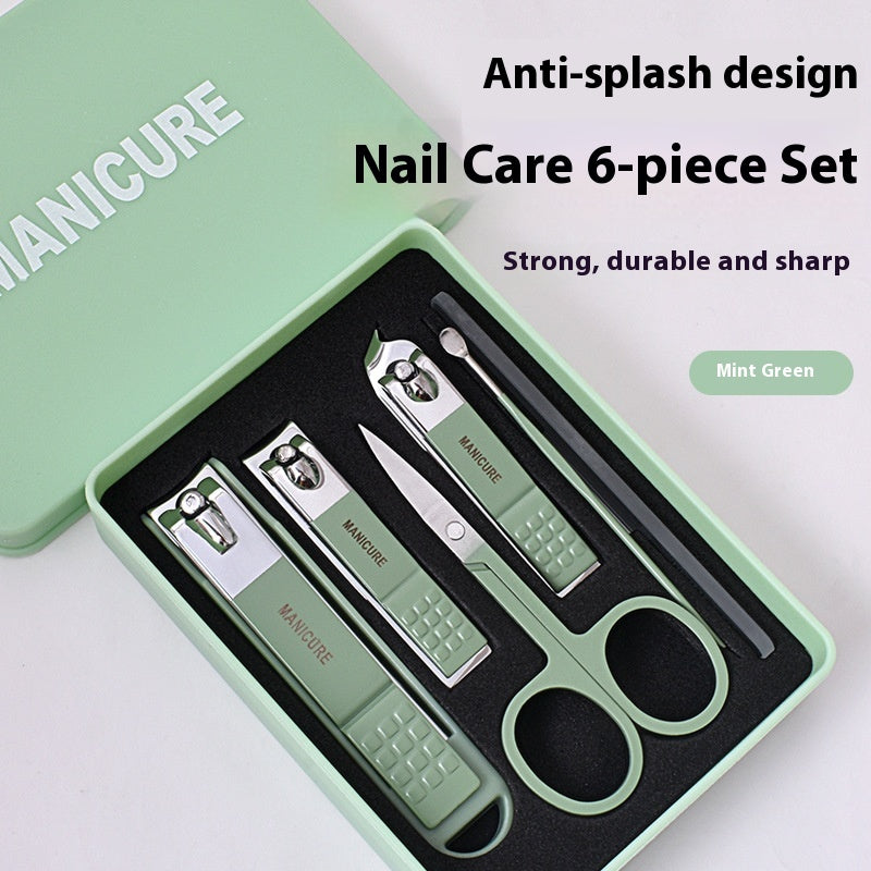 Nail Clippers Set 6 Pieces Anti-Splash Large Opening Manicure Tool