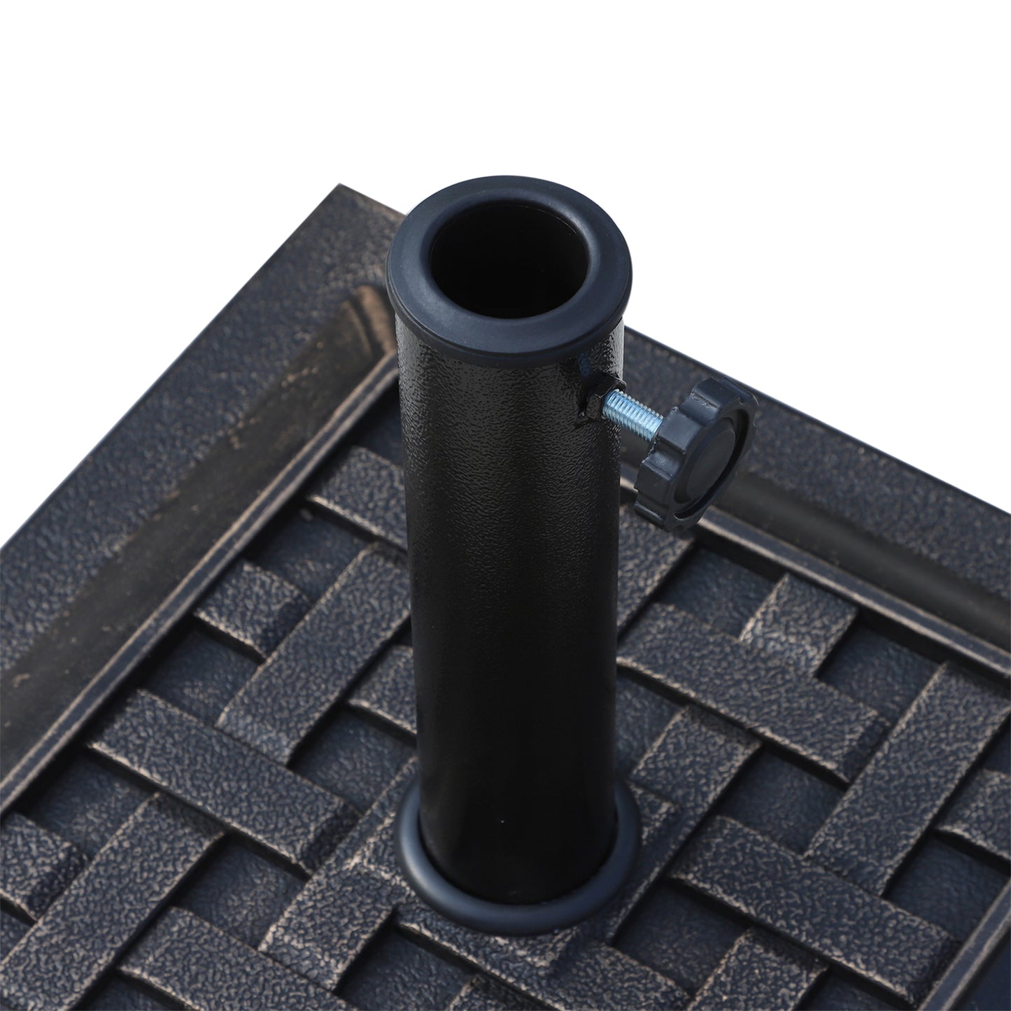 20 lbs Patio Umbrella Base Stand - Decorative Bronze Resin, Easy Setup