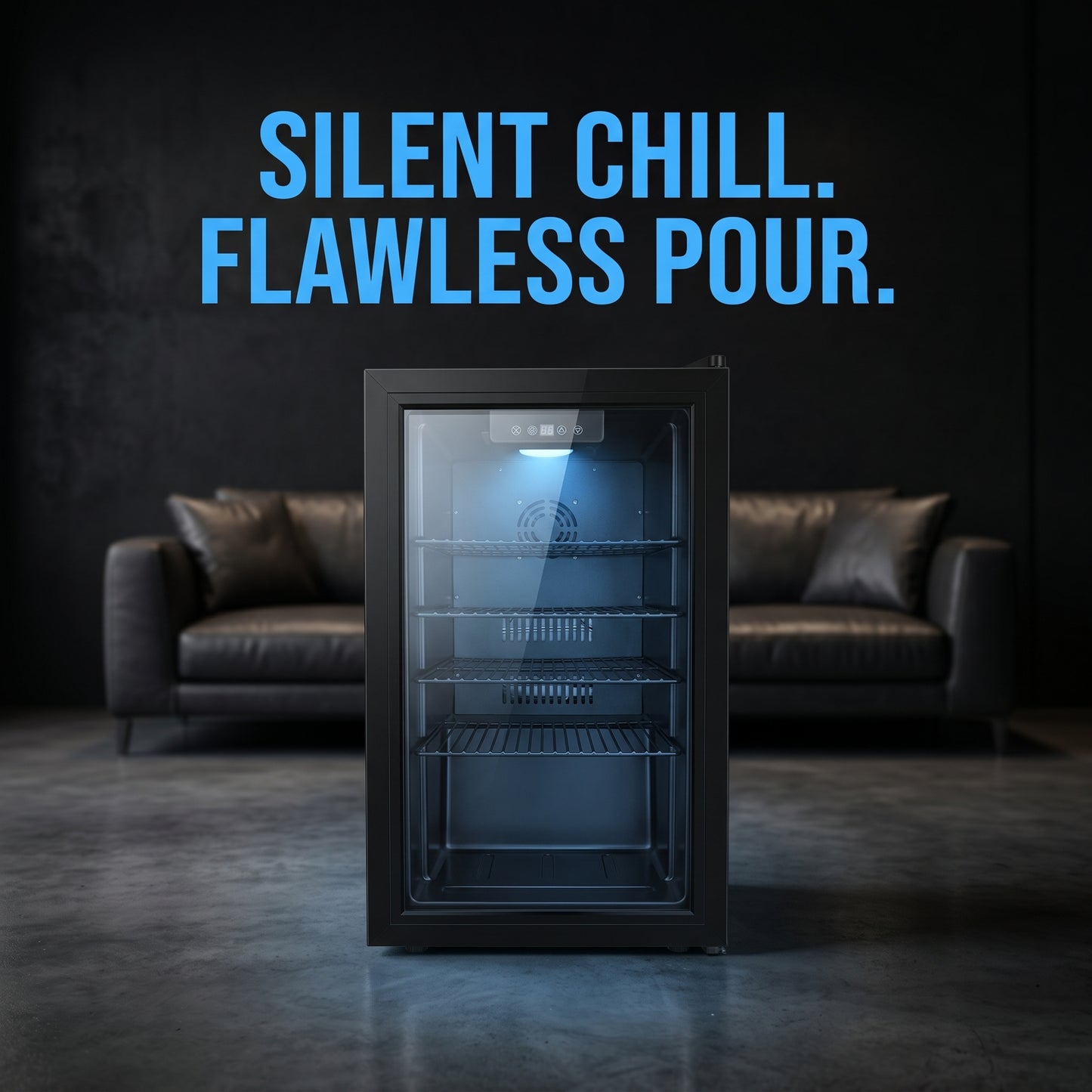 3.3 Cu Ft Beverage Refrigerator, 126 Can Mini Fridge With Glass Door,
