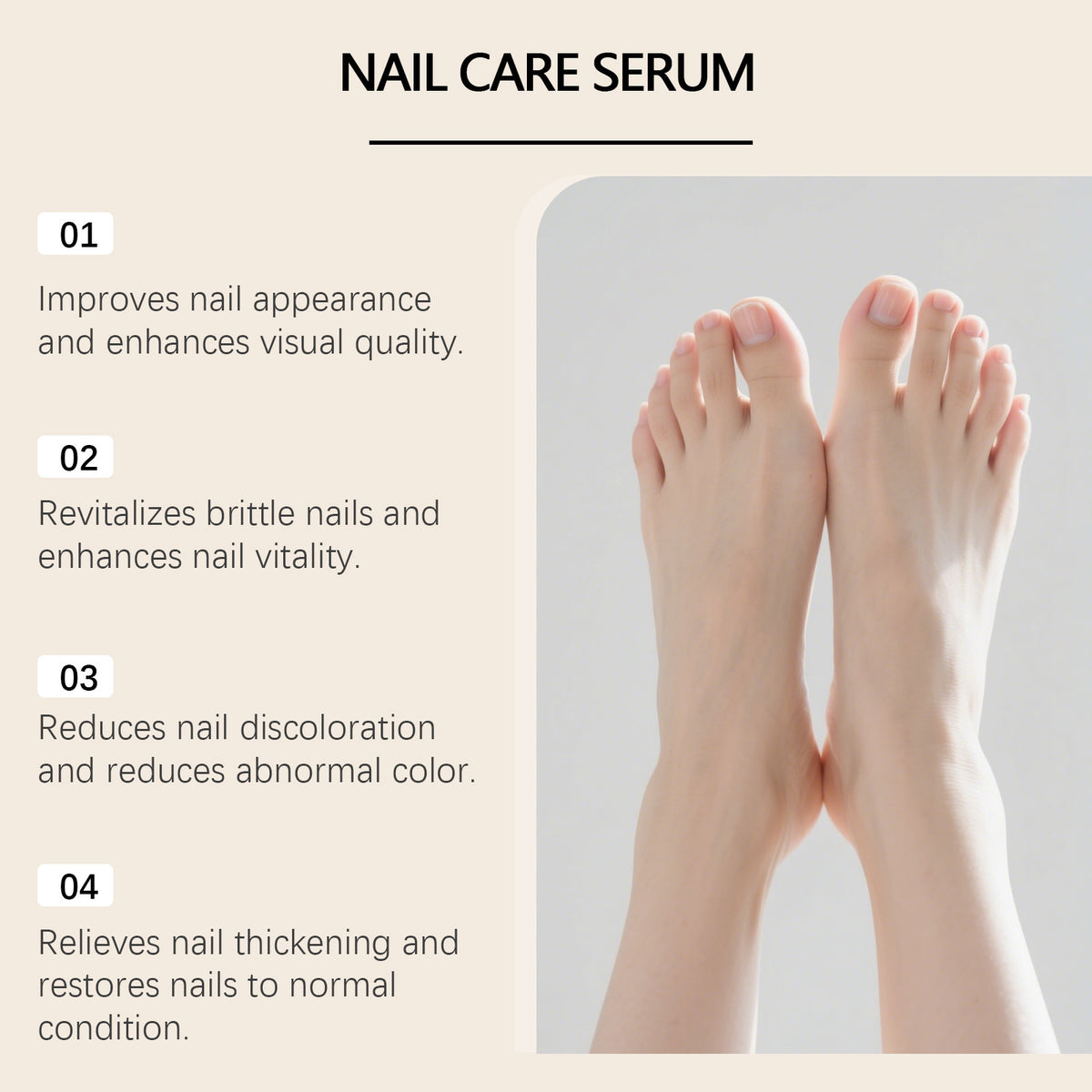 Nail Care Serum with Vitamin E & Biotin - 30ml Nail Treatment for Stronger Nails
