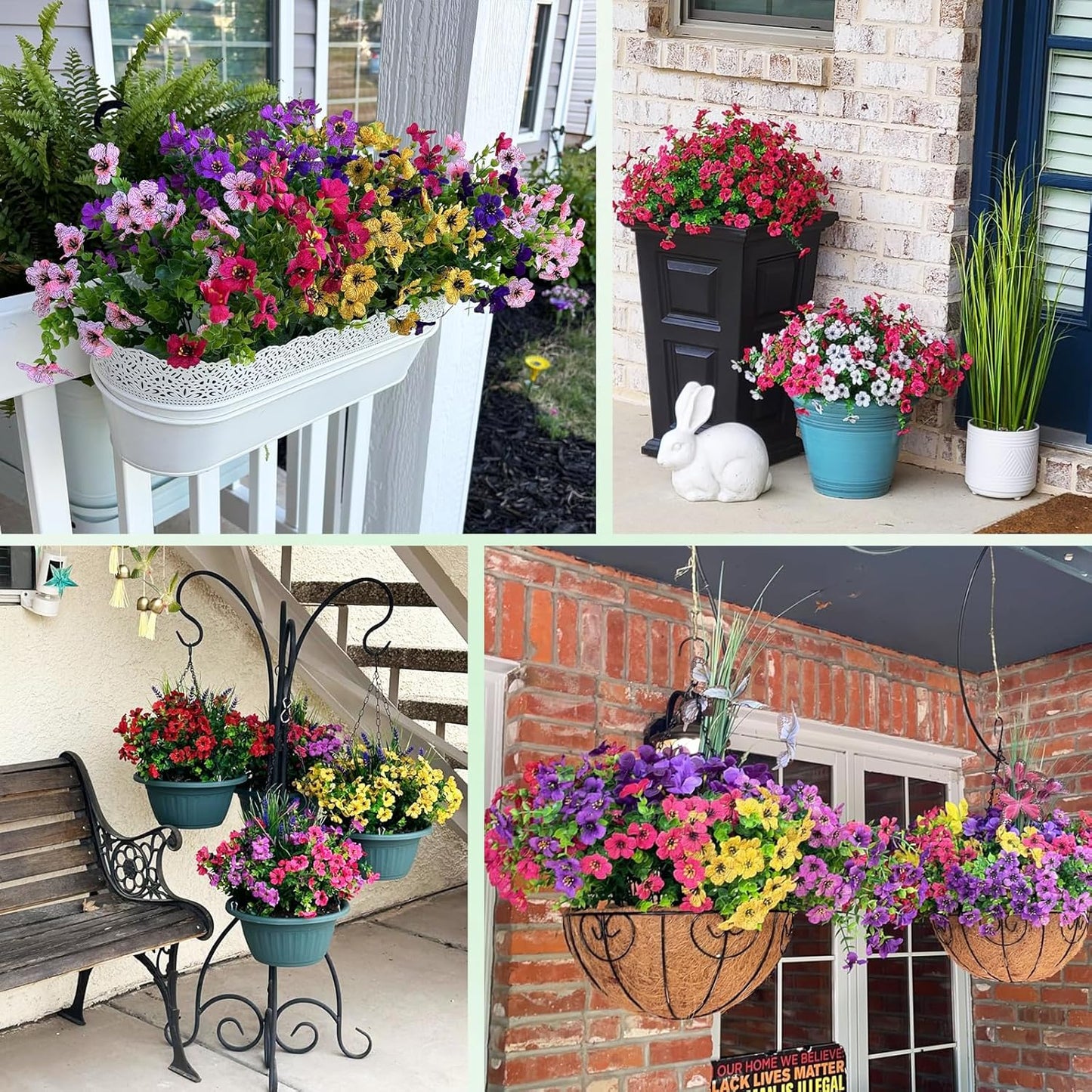 UV-Resistant Artificial Outdoor Flowers - Realistic Faux Flowers