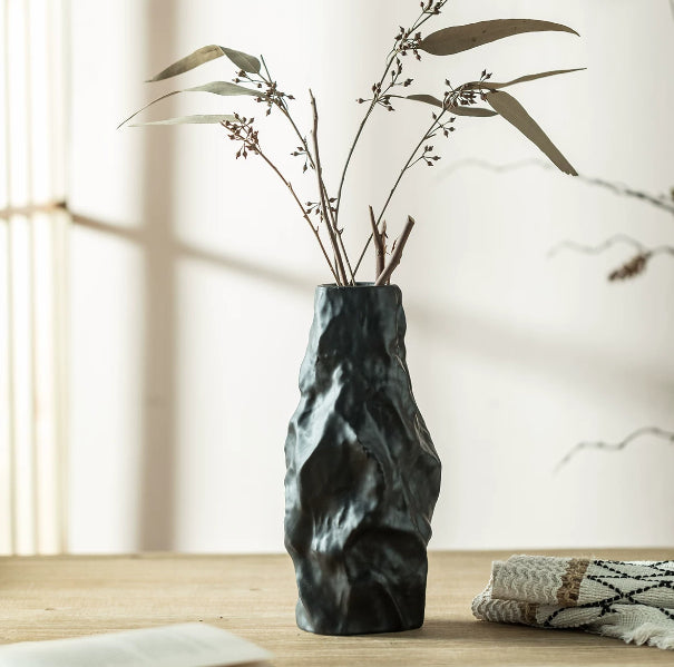 Modern Ceramic Vase for Home Decor - Irregular Shape, 25cm