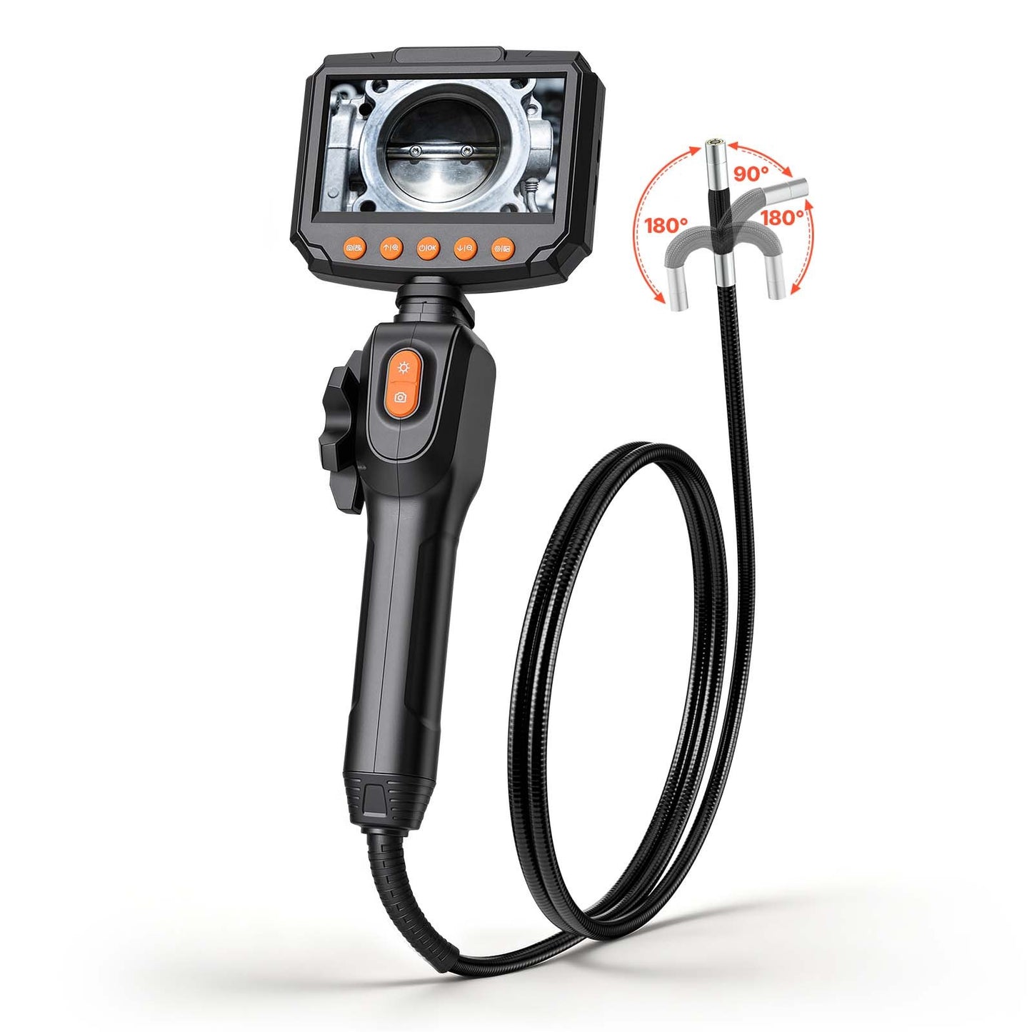 HD Waterproof Endoscope Camera with Light & 8X Zoom for Plumbing & Auto Inspection