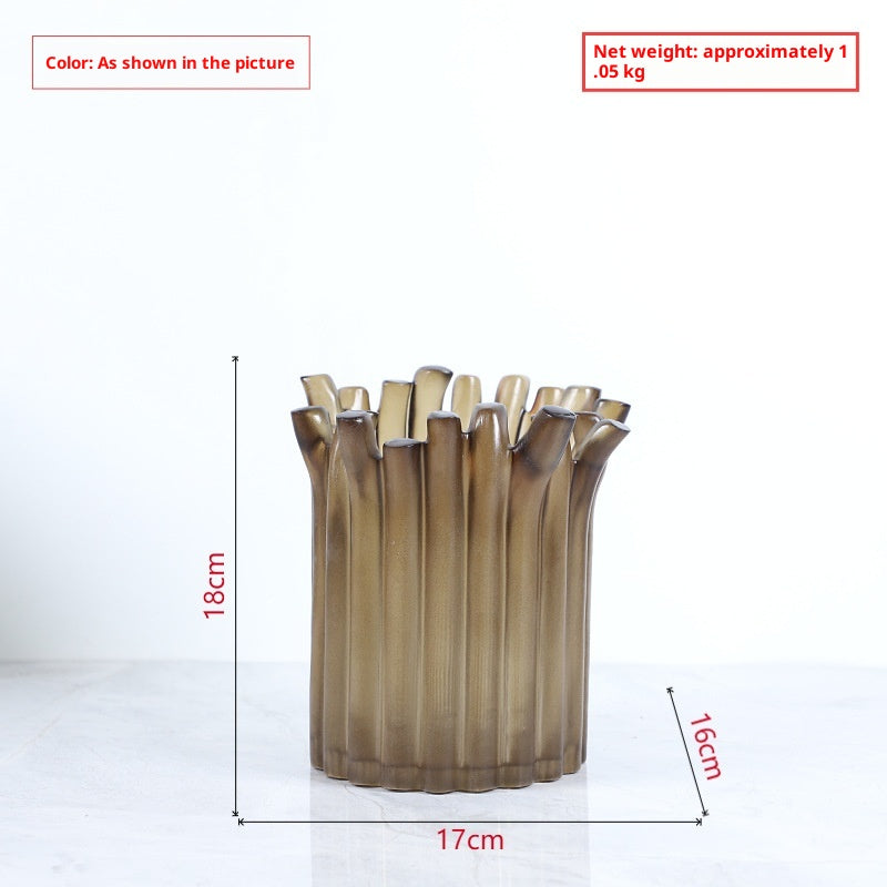 Modern Minimalist Resin Vase & Fruit Plate Set - Transparent Home Decor