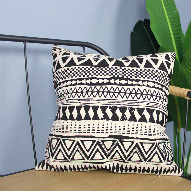 Luxury Geometric PU Leather Throw Pillow Cover - Modern Home Decor