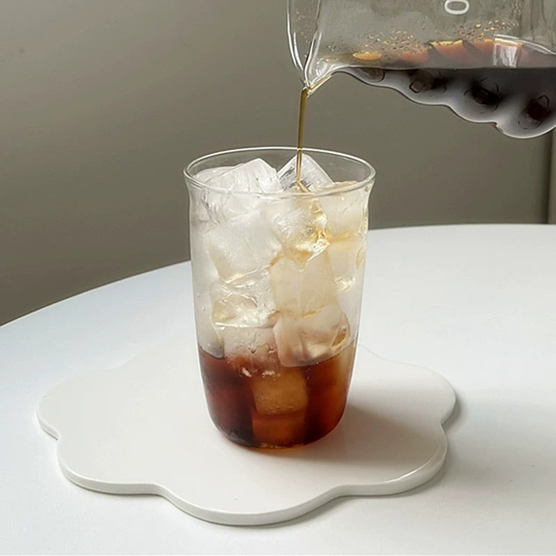 420ml Glass Coffee Cup with Straw - Latte Ice American Drinkware