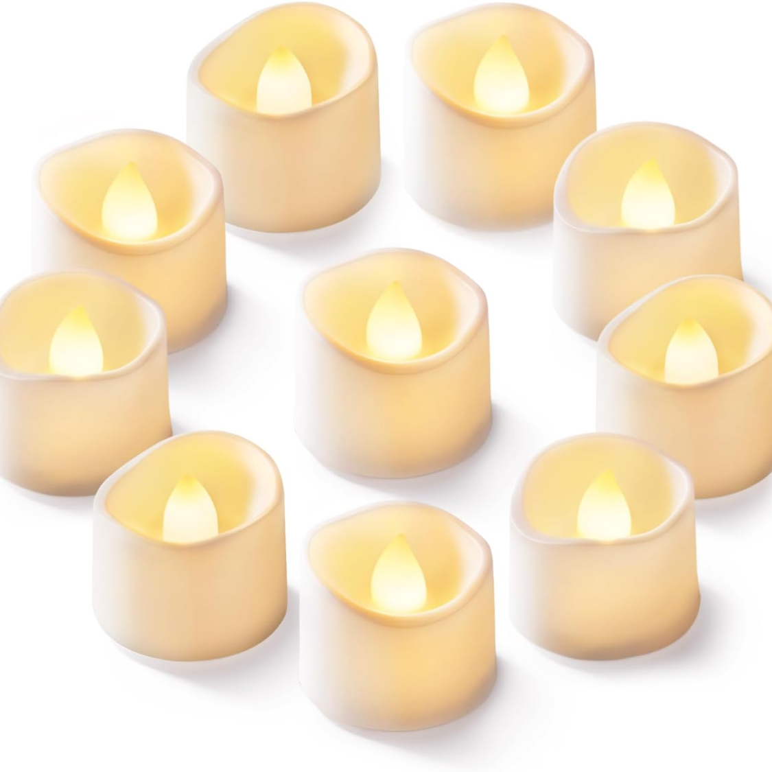 24 Pcs Flameless LED Tea Lights - Battery Operated with Flickering Warm Glow