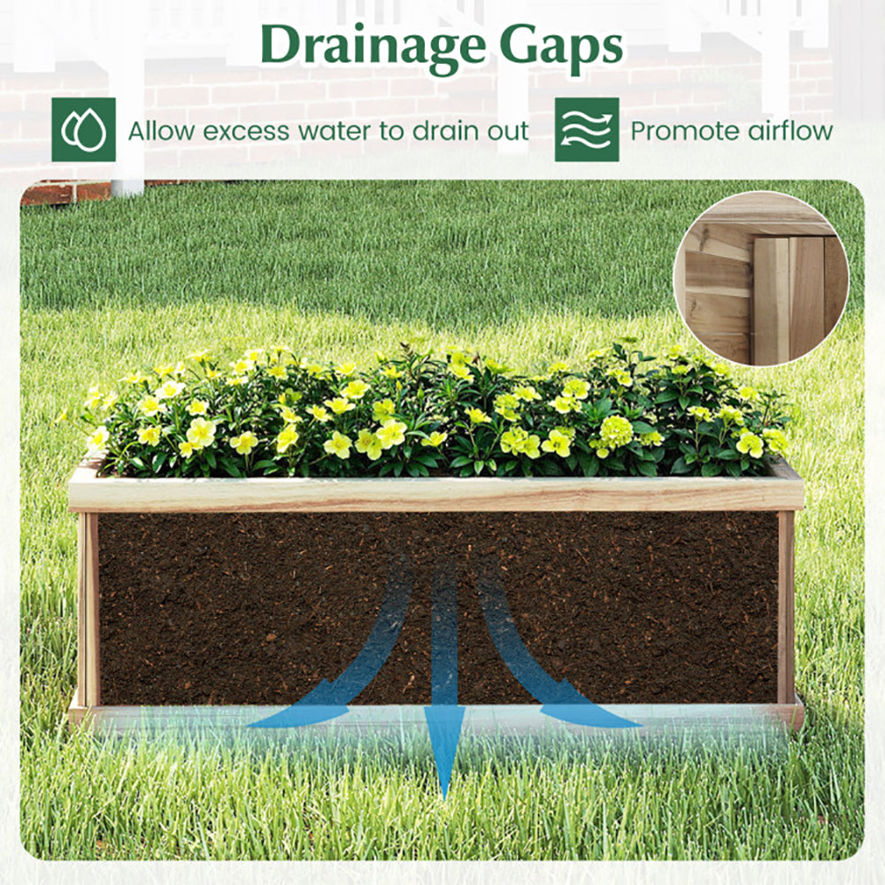 Natural Acacia Wood Raised Garden Bed Planter Box - 36" x 12"