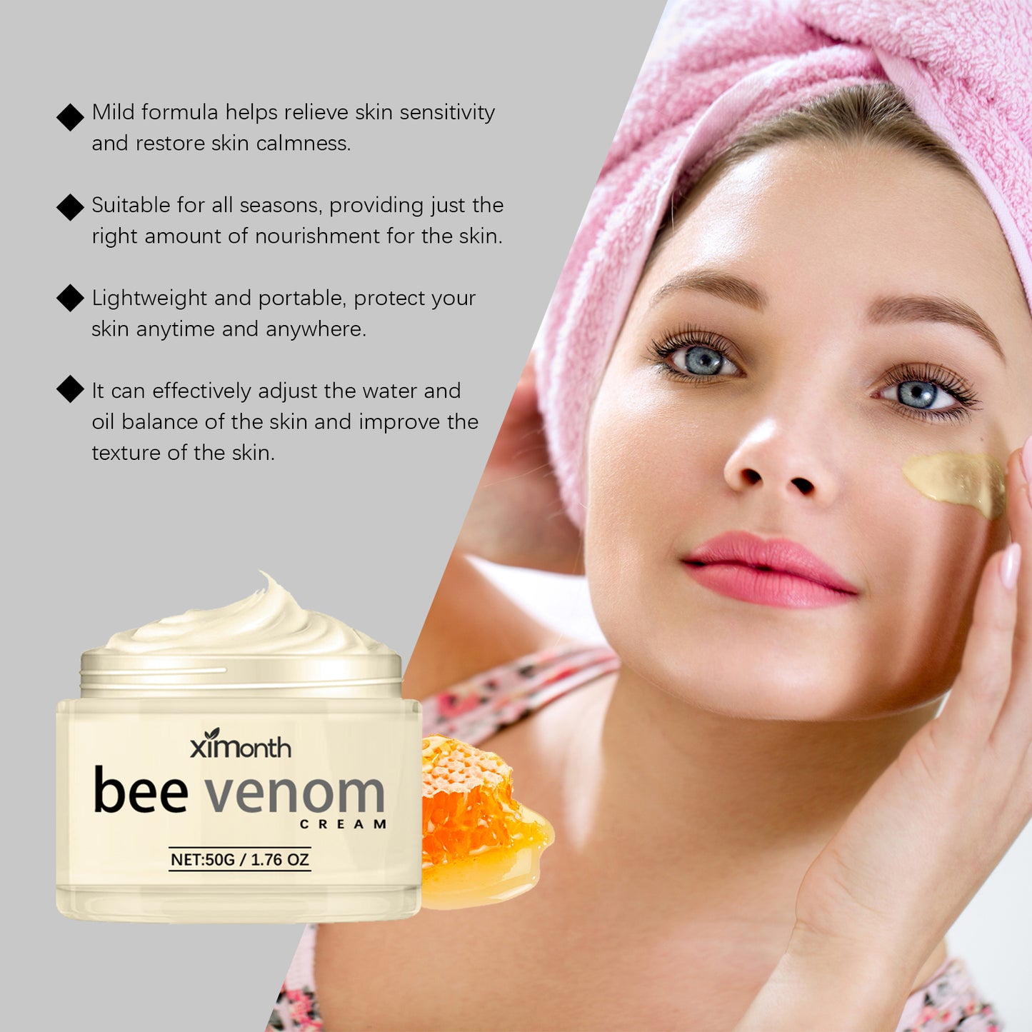 Bee Venom Anti-Wrinkle Firming Face Cream - Deep Hydrating Moisturizer