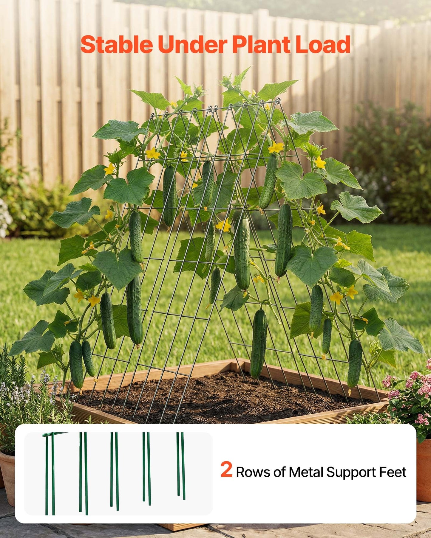 Garden Trellis 4 Pack - Rustproof Metal A-Frame Supports for Climbing Plants