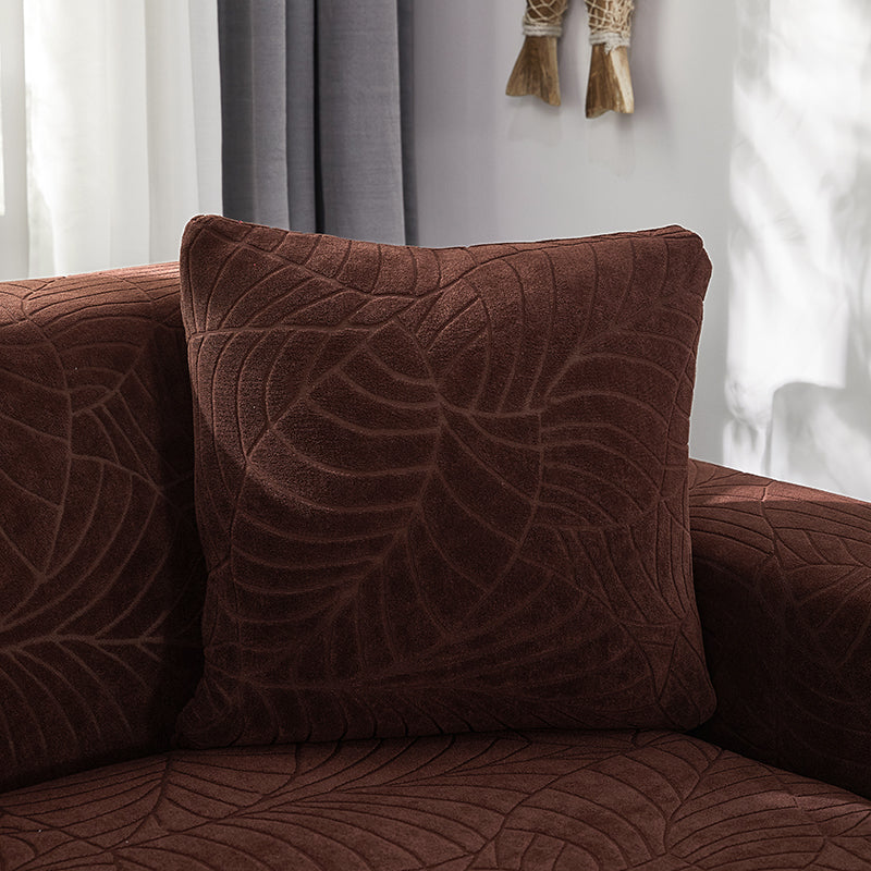 Nordic Style Jacquard Leaf Pattern Pillow Cases Set 45x45cm for Home & Bedroom