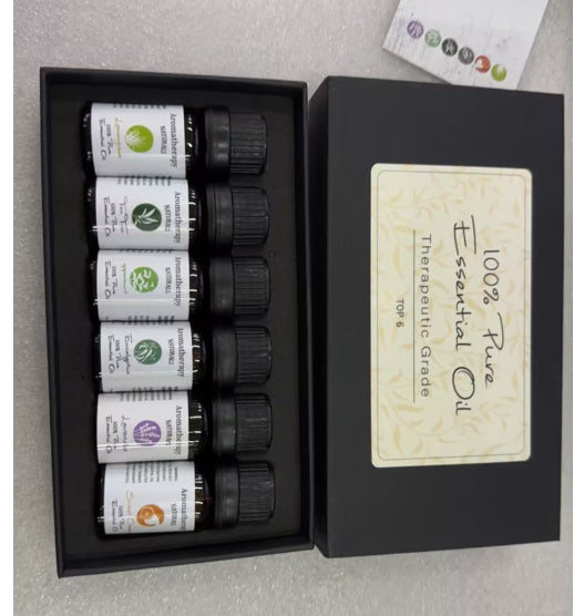 Aromatherapy Essential Oil Set - 6 Bottles