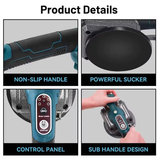 Concrete Tile Vibrator Plate for Tiling - Compatible with Makita 18V Battery, Tool Only