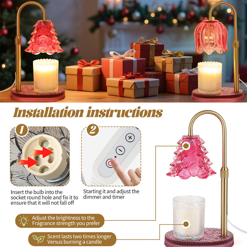 Candle Warmer Lamp with Timer & Dimmer - Adjustable Wax Melt Lamp