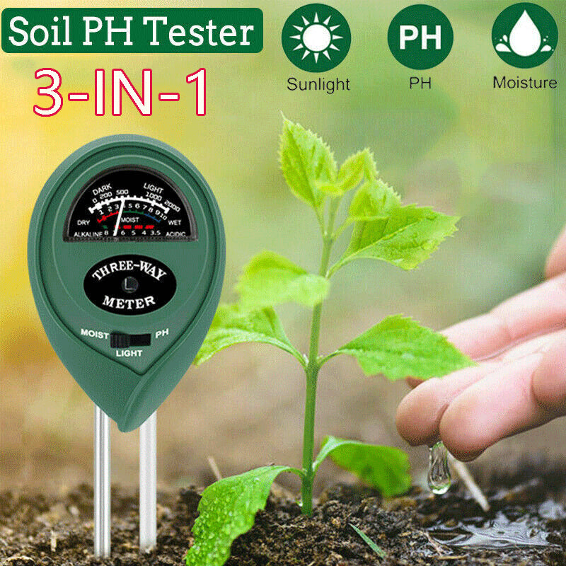 3-in-1 Soil pH Moisture Light Tester Meter for Garden Plants