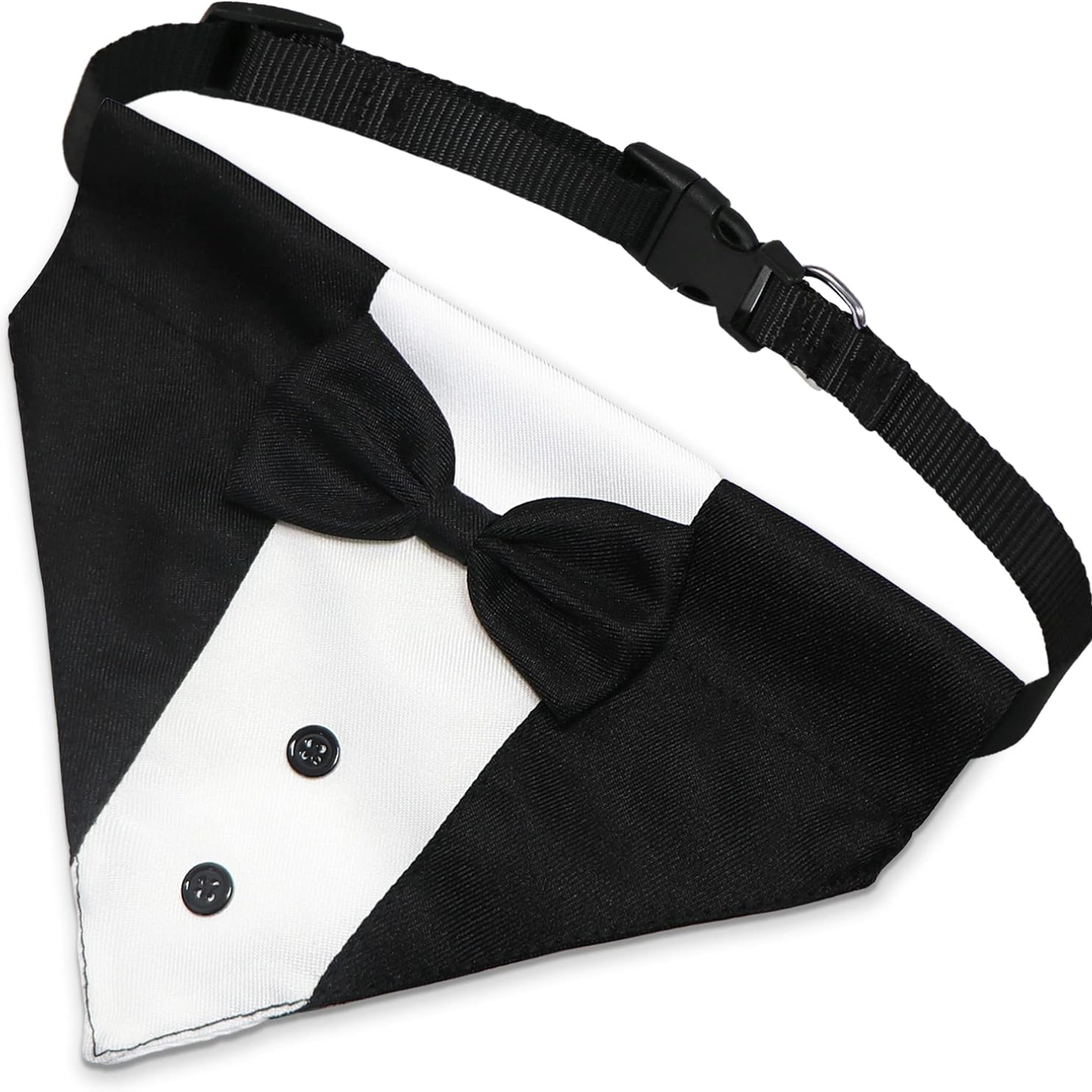 Formal Dog Tuxedo with Bow Tie & Bandana Collar - Adjustable for Small to Large Pets