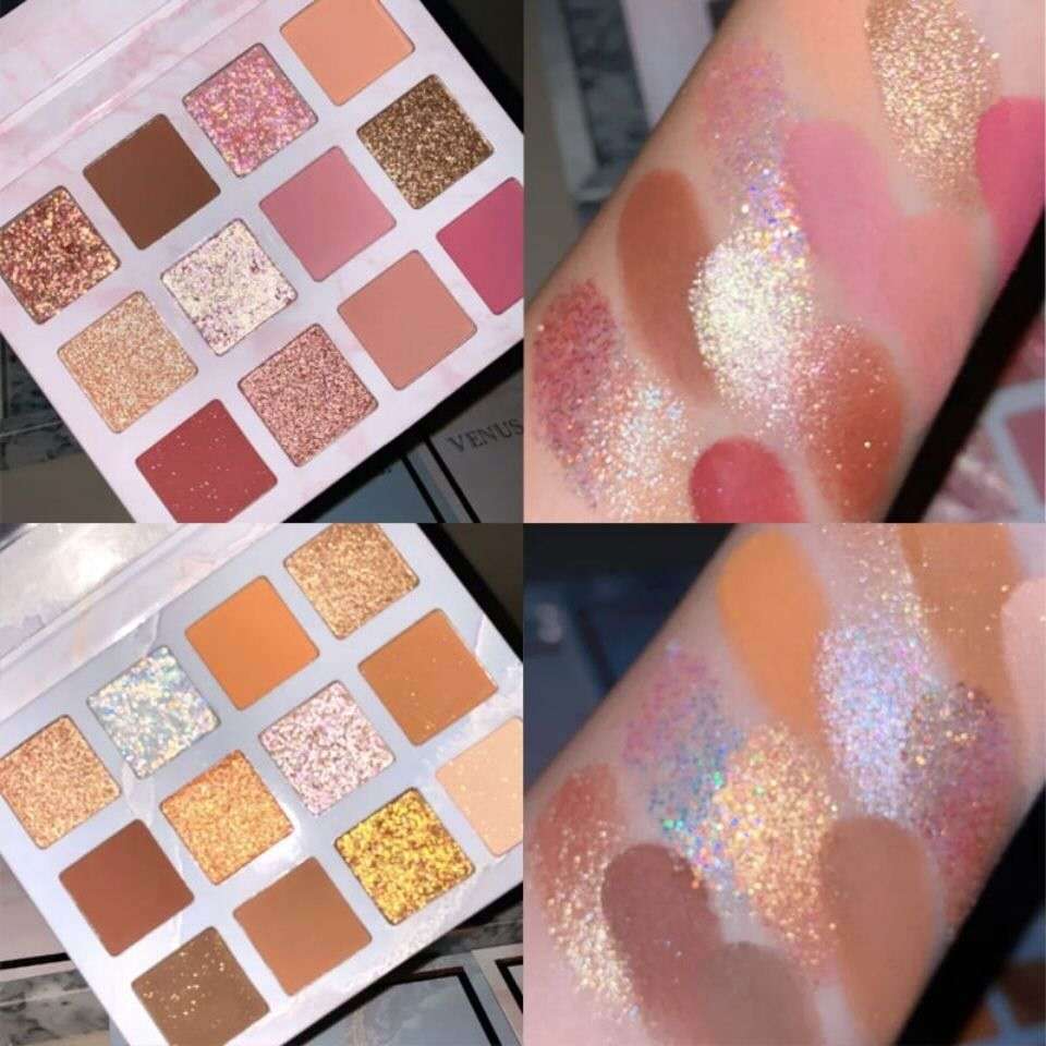 Colorful Eye Shadow Palette with Twelve Shades for Creative Makeup