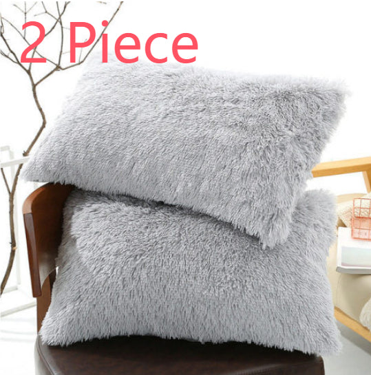 Winter Plush Pillowcase Set - Fluffy Long Plush & Velvet Bedding
