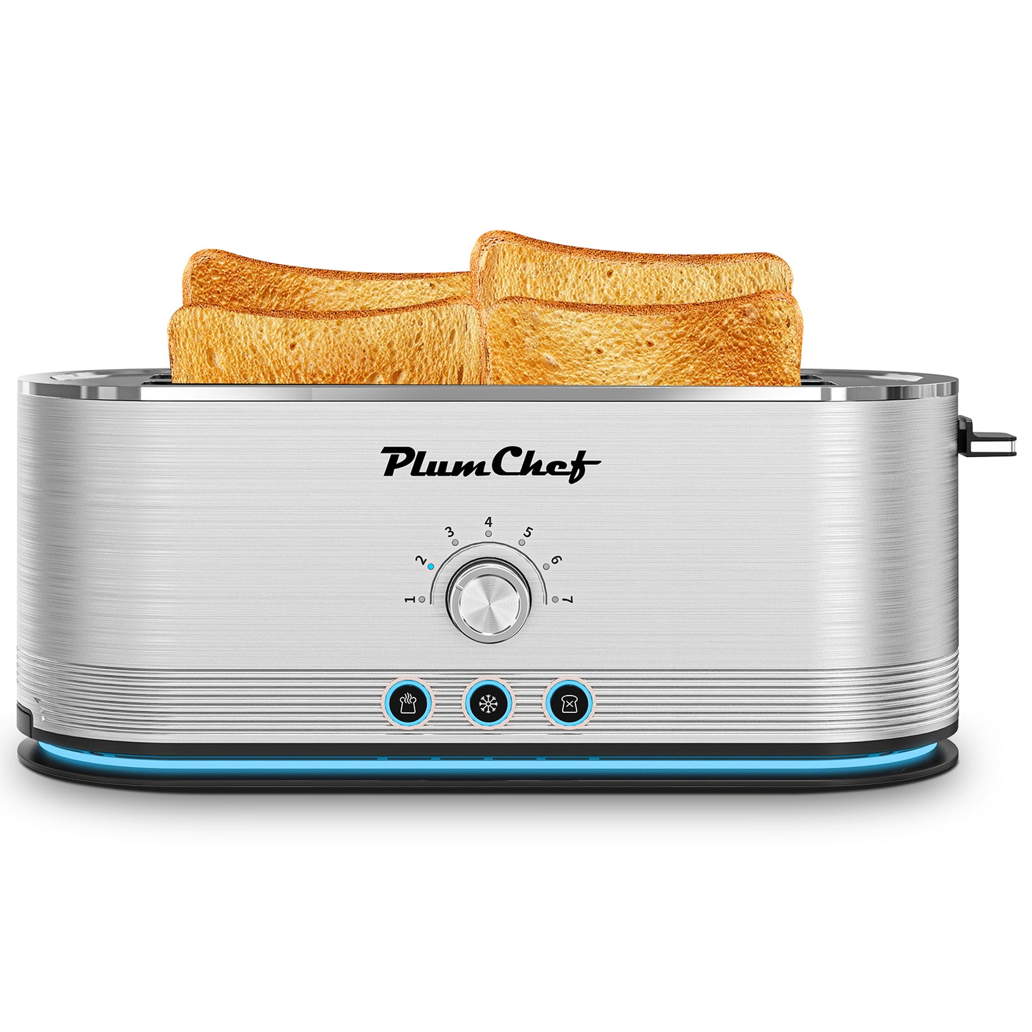 4-Slice Stainless Steel Toaster with 7 Settings and Removable Crumb Tray