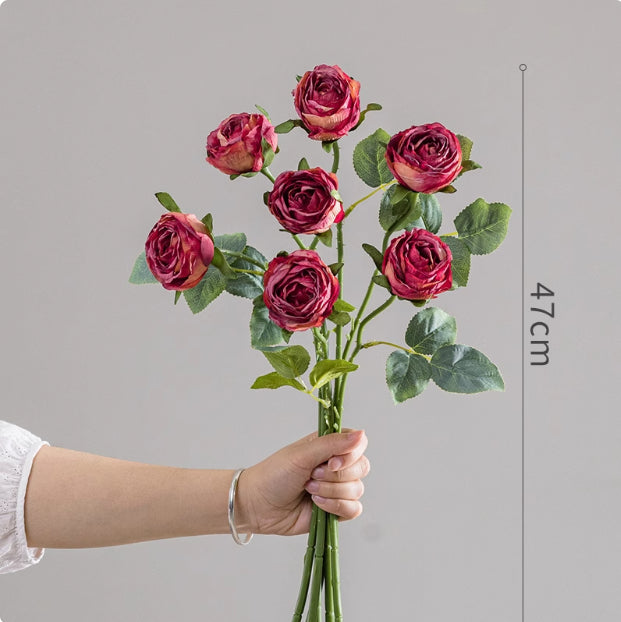 Artificial Rose Flower Decor for Living Room - Fake Flower Bouquet for Home & Garden