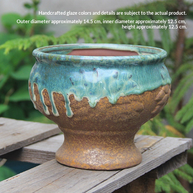 Breathable Ceramic Flower Pot for Home & Garden - Durable, Decorative Planter