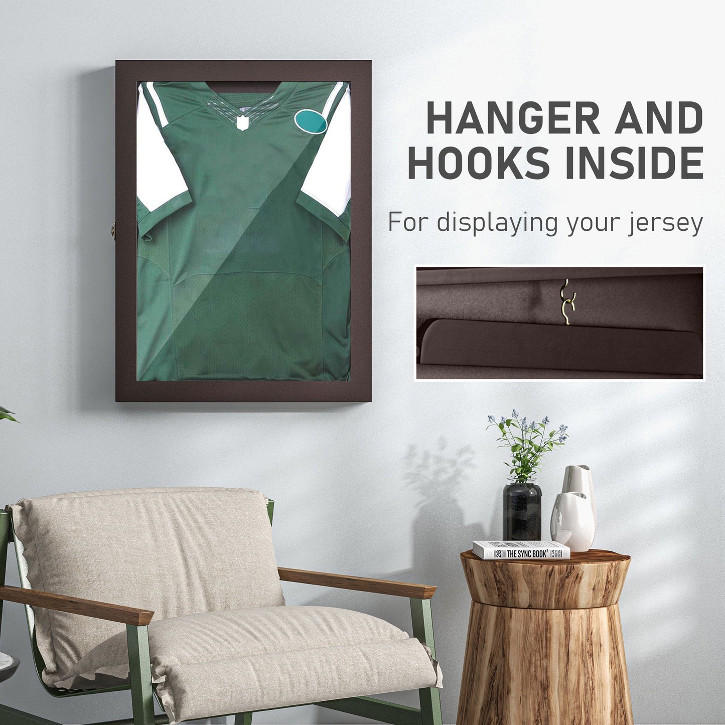 23.5" x 31.5" UV-Resistant Jersey Display Case - Brown