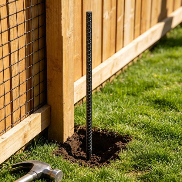 Heavy-Duty 16-Inch Rebar Stakes - Ground Anchors for Fencing, Tents, Gardening & Camping