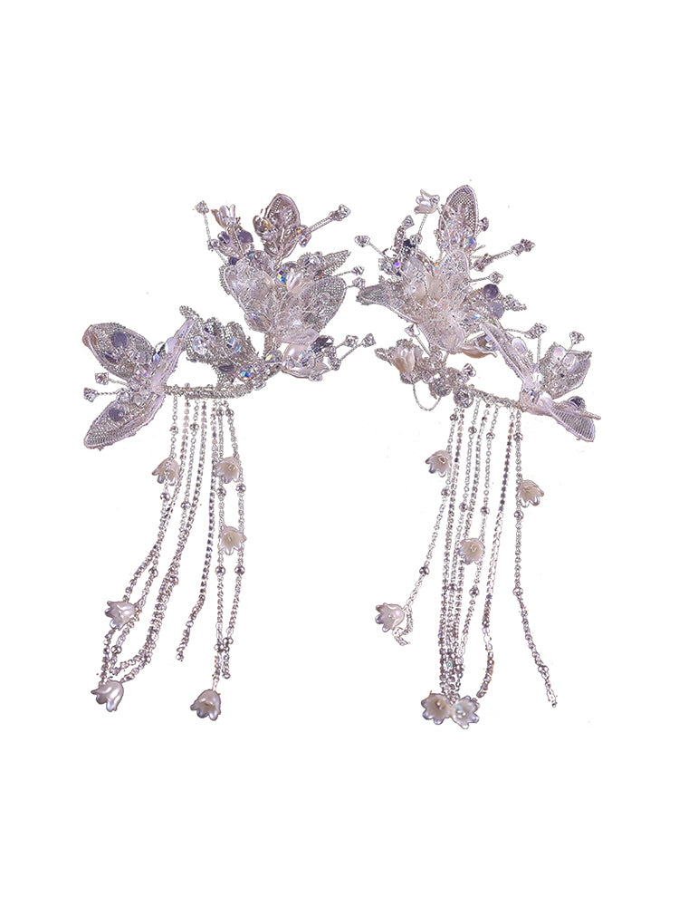 Pair of Silver or Gold Plated Hair Clips and Headbands - Bridal & Fashion Accessories