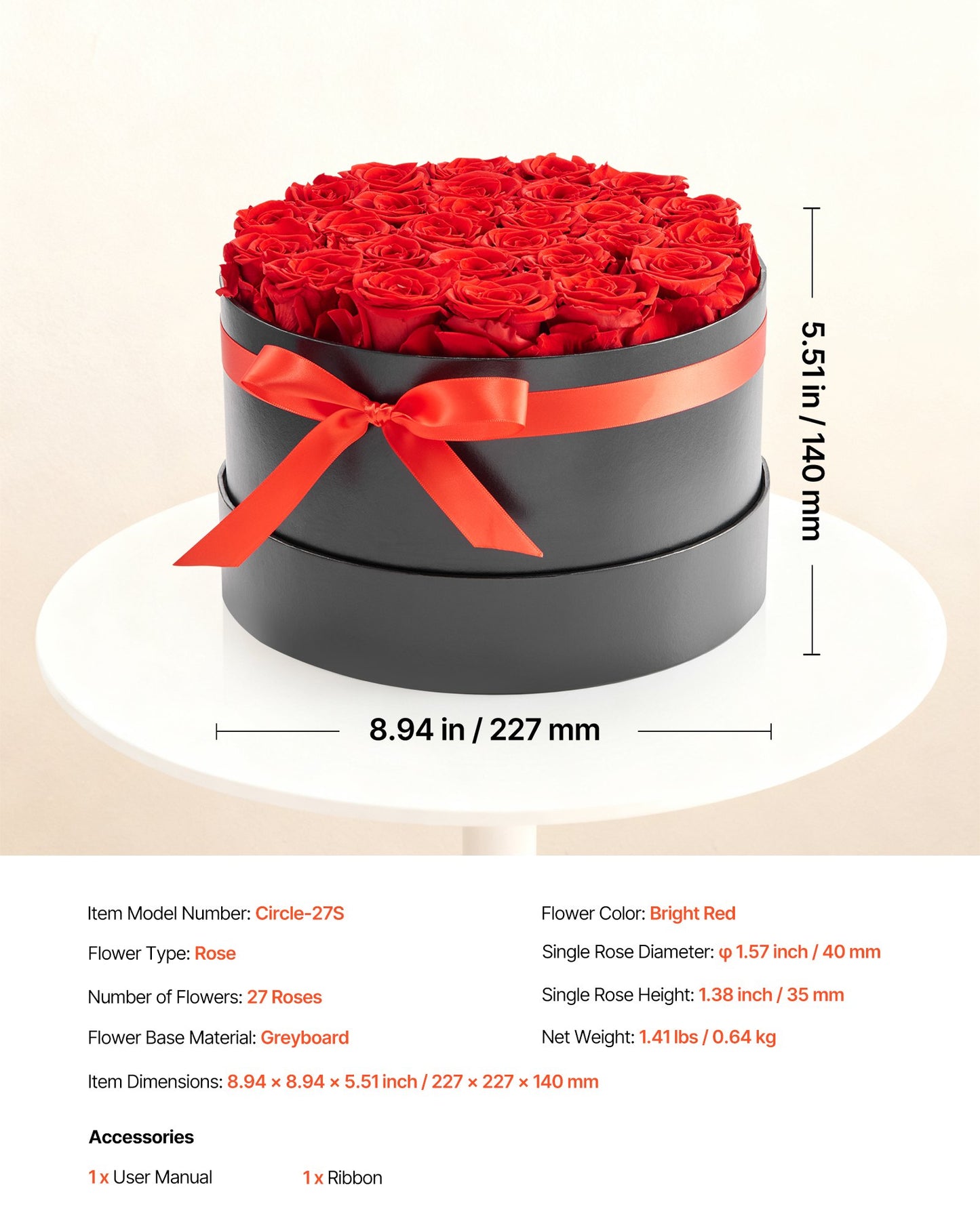 Preserved Roses Gift Box - 27 Eternal Flowers for Romantic Occasions