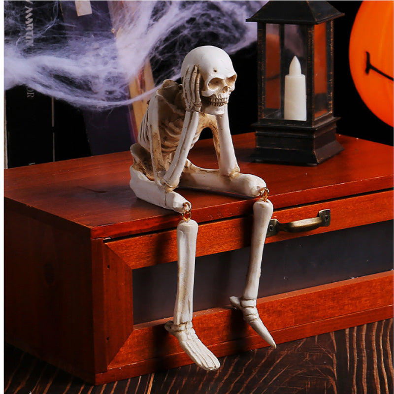 Halloween Skeleton Figurines Set of 3 - Gothic Resin Statues