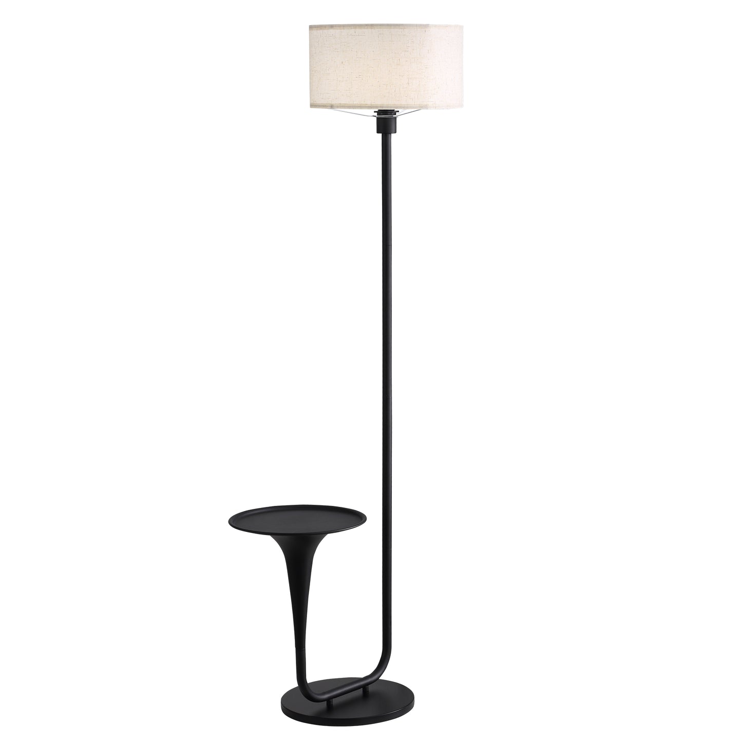 146cm Dimmable Floor Lamp with Table and Foot Switch - Vintage Standing Light with Tray, Bulb Included