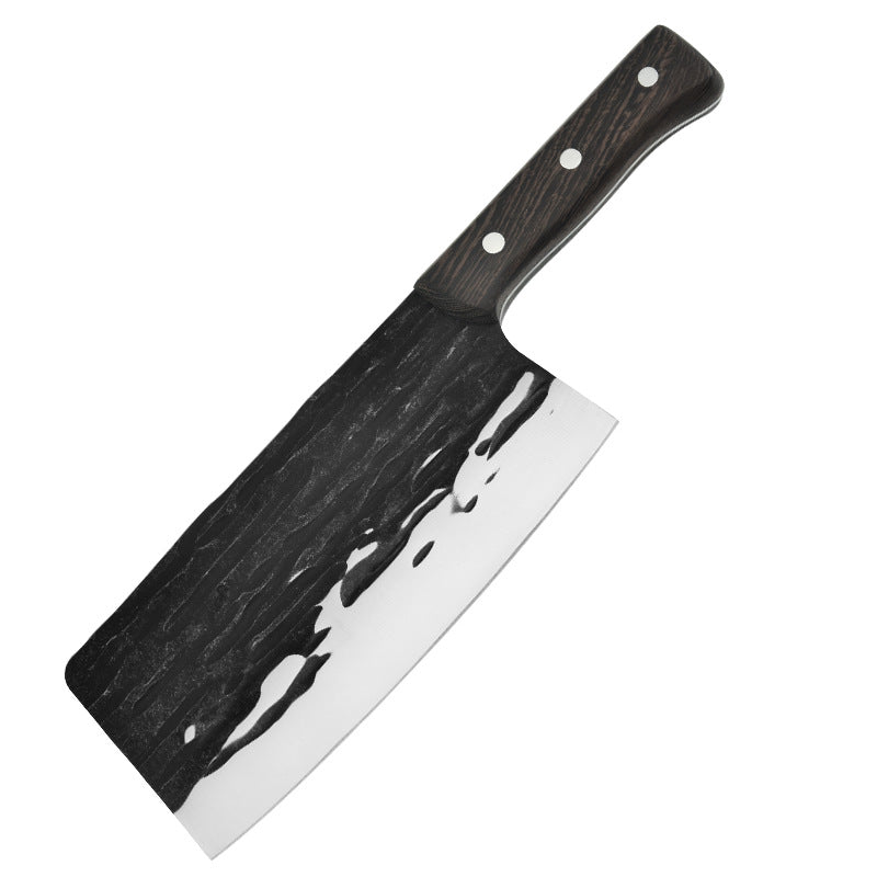 Stainless Steel Kitchen Slicing Knife with Wooden Handle - Forging Pattern, Dual-Purpose