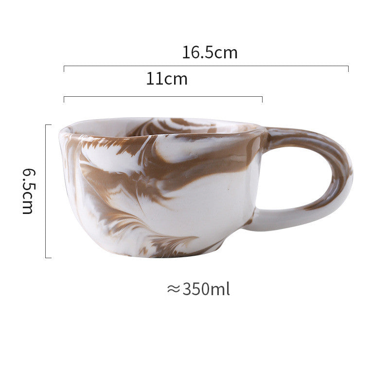Irregular Marble Breakfast Cup - Ceramic Drinkware for Kitchen & Dining