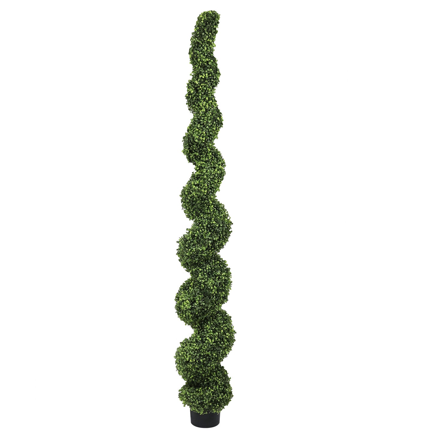 7FT Artificial Spiral Topiary Tree - Large Potted Green Plant