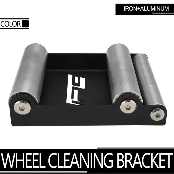 Motorcycle Wheel Cleaning Stand with Brush Kit - Tire & Rim Maintenance Tool