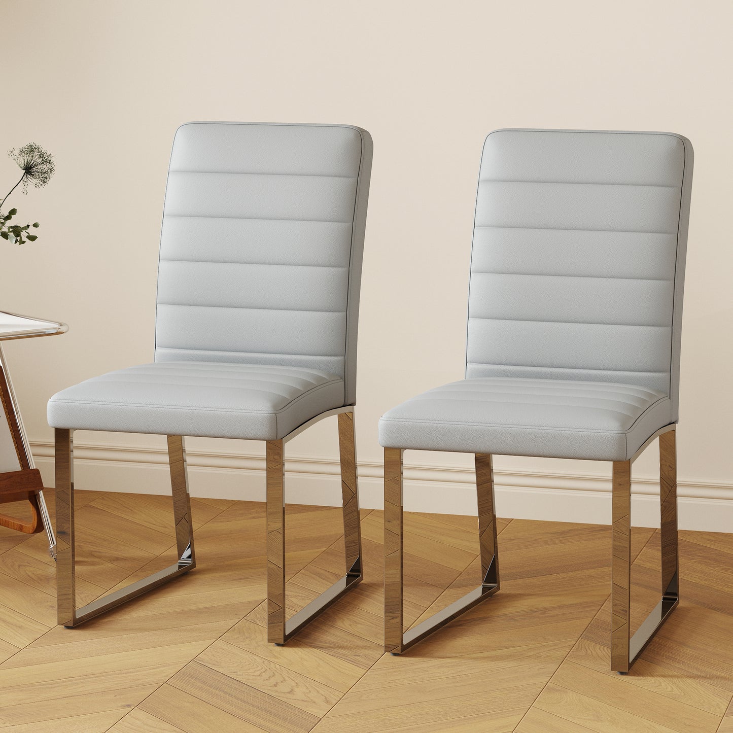 2-Pack - Premium PU Office Dining Chairs With High-density Foam,