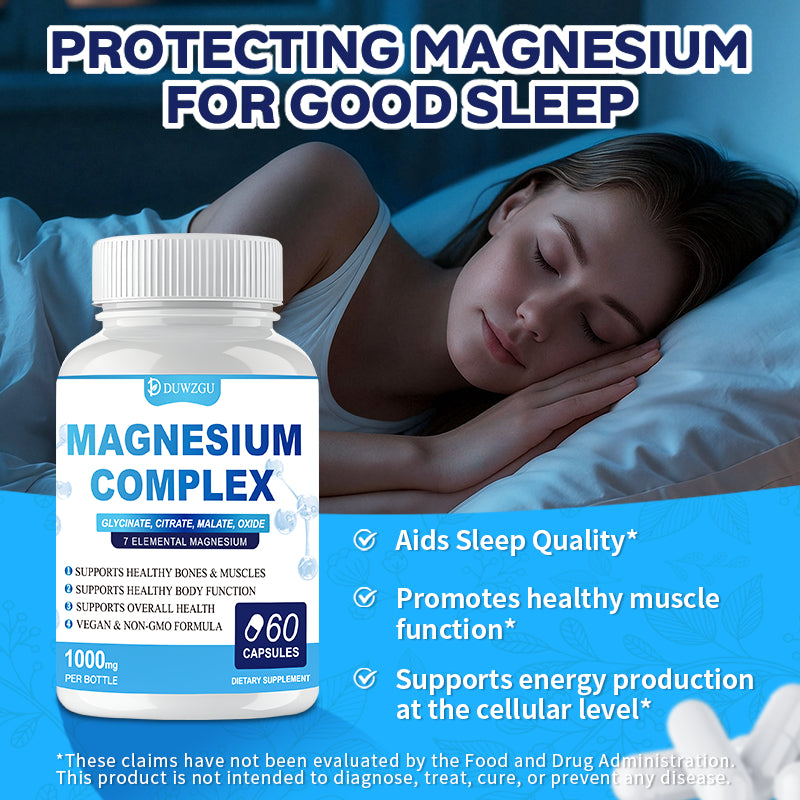 Magnesium Complex Supplement - Glycinate, Citrate & Malate Capsules