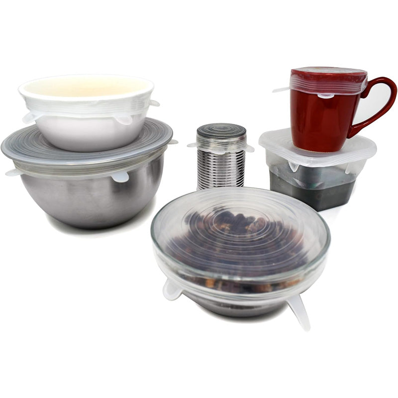 Microwave Food Cover Set with 6 Silicone Lids - Universal Fit