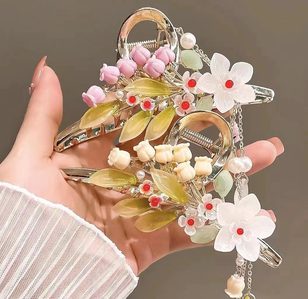 Shark Clip Hairpins Floral Alloy Hair Accessories